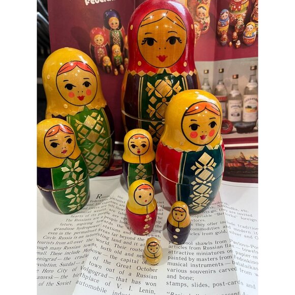 Vtg 1980 Matryoshka Dolls Vyatka 7 Items  At the Vyatka factory, Kirov, Russia - Picture 1 of 10